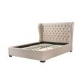 thumbnail image 2 of Manchester King-Size Tufted Wing Upholstered Platform Contemporary Bed in Grey Fabric, 2 of 11
