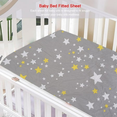 Zerone Stars Pattern Cotton Baby Bed Fitted Sheet Newborn Infant