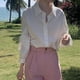 thumbnail image 1 of Camisa rosa estilo coreano Rimocy para mujer, blusa holgada de manga larga a la moda 2024, camisas elegantes con cuello vuelto para mujer, blusas de oficina para mujer, 1 of 6