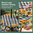 thumbnail image 5 of Round Outdoor Tablecloth with Umbrella Hole and Zipper, Sunflowers Tablecloth with Elastic Waterproof, Farmhouse Summer Floral Black White Plaid Patio Table Covers for 36" - 44" Picnic Pool Tables, 5 of 9