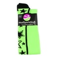 thumbnail image 2 of MadSportsStuff Crazy Socks with Stars Over the Calf Socks (Neon Green/Black, Small), 2 of 2
