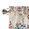 thumbnail image 5 of Orange Blue Pumpkin Fall Curtain Valance for Windows/Kitchen/Living Room/Bedroom,Thanksgiving Eucalyptus Leaves Rustic Rod Pocket Window Treatment Short Drape Topper Small Tier Cafe Panel 54X18, 5 of 7