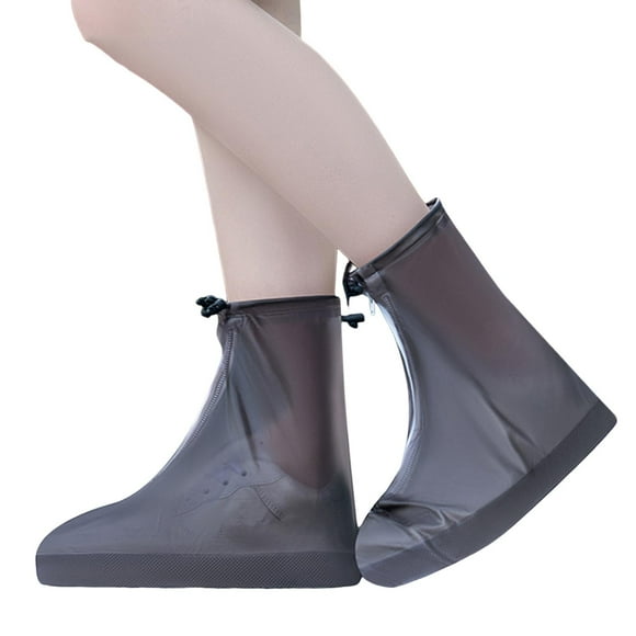 Waterproof Shoe Covers Reusable Foldable Overshoes with Full-Length Zipper Slip Resistant Galoshes for Men Women Outdoor Activities Cycling Skiing