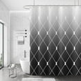 thumbnail image 2 of Grey Ombre Shower Curtain, Modern Geometric Pattern Modern Luxury Bathroom Curtain Bathtub Decor Waterproof Fabric Machine Washable with 12 Hooks, 2 of 6