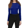 thumbnail image 5 of Womens Long Sleeve Shirts Basic Compression Going Out Crop Tops Fall Fashion Y2K Clothes 2025 Blue M, 5 of 5