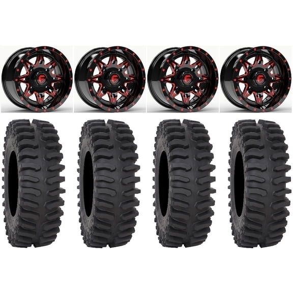 Fuel Lethal Red 14" Wheels 30" XT400 Tires Polaris RZR XP 1000 / PRO XP / Ranger XP 900/1000