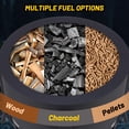 thumbnail image 3 of 26 Inch Smokeless Fire Pit Outdoor - Outside Wood Burning with 360° Airflow, Removable Ash Pan & Bamboo Lid Rainproof Cloth - Low Smoke Backyard Fire Pit for Patio, Camping, Bonfire (D), 3 of 9
