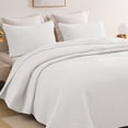 thumbnail image 4 of Whale Flotilla Twin Quilt Set, Soft Lightweight Quilts Bedspreads Coverlet with Embossed Pattern, Bedding Sets with Pillow Sham, Reversible Bed Cover for All Seasons, 68x88 Inches, White, 4 of 10