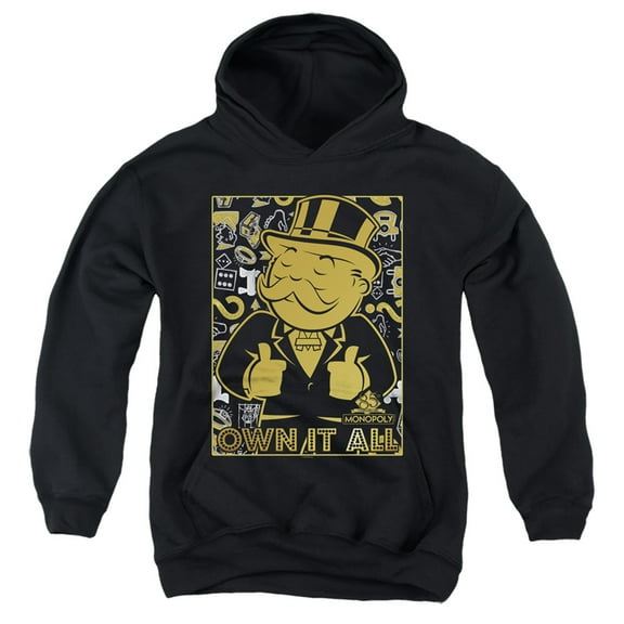 Monopoly Own Youth Pullover Hoodie Sweatshirt Black