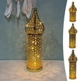 thumbnail image 4 of Moroccan Lantern Light Props Iron Desk Lamp for Wedding Hollow LED Wind Lamp,Large, 4 of 6