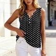 thumbnail image 6 of Dvprdro V Neck Button Front Sleeveless Top for Women Knit Loose Fit Polka Dots Summer Casual Blouse, 6 of 7