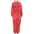 thumbnail image 3 of Combinaison à Capuche Manches Longues d'Hiver Confortable pour Femmes Pyjama Tenue de Détente Douce Fermeture Éclair devant, 3 of 8