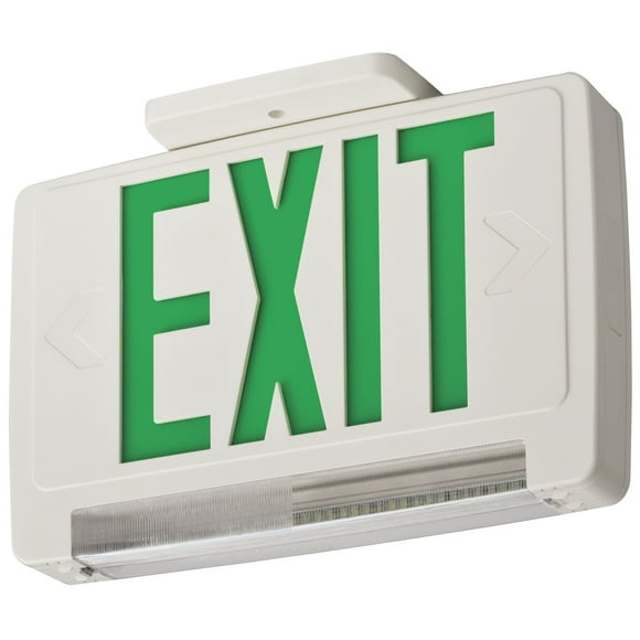 Lithonia Lighting ECBG LED M6 LED Exit and Emergency Light Bar Combo Fixture with Back Up Battery, Green Letters