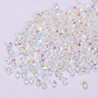 AB Clear Rhinestones Glass Gemstones Micro Beads Metal Accents