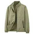 thumbnail image 5 of ZCFZJW Mens Lightweight Windbreaker Full Zip Up Long Sleeve Stand Collar Jackets Light Casual Fall Outwear Coat with Zipper Pockets Khaki XL, 5 of 9