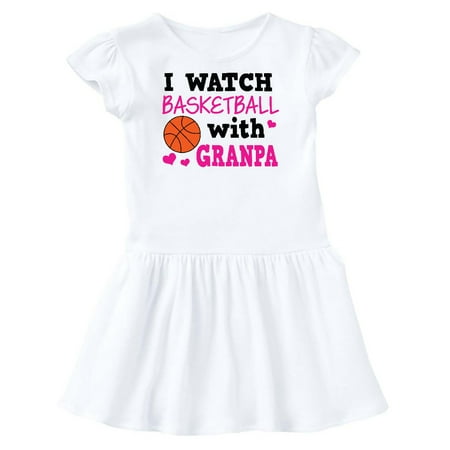 

Inktastic I Watch Basketball with Granpa Gift Toddler Girl Dress