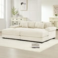 thumbnail image 2 of 2-seater 92" Oversized Cloud Modular Sectional Couch, Soft Corduroy Fabric with Two Ottoman,Deep Seat Wide Armrests, Ergonomic Design Easy Assembly, Soft Corduroy for Living Rooms Lounges (White), 2 of 11