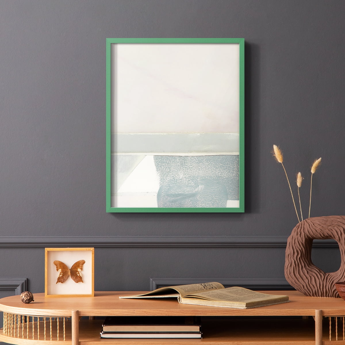 Couturier I Framed Print in Green Solid Wood Framed Print No Nail Hanging