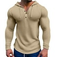 thumbnail image 3 of Men's Performance Running Hooded T Shirt Lightweight Sports Pullover Long Sleeve Training Warm Athletic Top Men's Oversized Tee Summer Tops Streetwear, 3 of 3