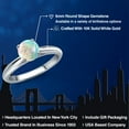thumbnail image 2 of Gem Stone King 10K White Gold Simulated White Opal Solitaire Engagement Ring for Women | 0.30 Cttw | Round Cabochon 6MM | Gemstone October Birthstone | Size 8, 2 of 6