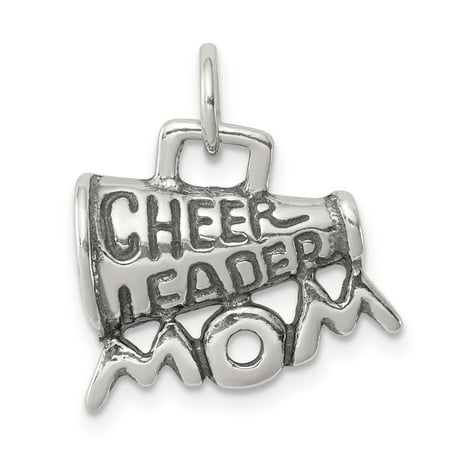 Sports Mom Charm - 925 Sterling Silver Cheerleader Mom Pendant Charm Necklace Sport Cheerleading For Women