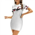 thumbnail image 1 of Robe Col Carré Bronco Cal Feu Robe d'Été Douce Femme Élégante Imprimé Col Halter Bronco Grumman Cal Feu Citerne S 2, 1 of 5