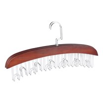 Unique Bargains Bra Hangers Wood Tank Top Hanger with 8 Hooks 2 Pcs Dark Brown