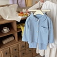 thumbnail image 6 of BLVB Girls Pajamas Set Long Sleeve Button-Down Sleepwear Nightwear Soft Pjs Set Loungewear Kids Clothes Sets(Blue,10-11Years), 6 of 8