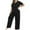 Black, variant on Uaswgudfs Pajamas for Women Oversizes Pajama Set Long Pants and Top Short Sleeve Silky PJ Soft Loungewear Sleepwear Button Down