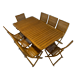 thumbnail image 4 of Comedor Rectangular Plegable Modelo Marea, 8 personas 180x100cm. Rústico Tratable., 4 of 4