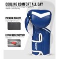 thumbnail image 3 of Exxact Sports Knockout Youth Boxing Gloves for Kids (3-15 Years) with Padded Protection and Wrist Support,&nbsp;Durable Engineered Leather Kids Boxing Gloves for Sparring (Royal Blue/White, 8 OZ), 3 of 8