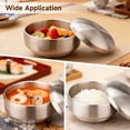 thumbnail image 6 of 4 Pcs Stainless Steel Bowls with Lids, 4.5 in Double-Walled Anti Scalding Rice Bowls Set, Reusable Space-Saving Stackable Soup Bowl for Hot and Cold Food, 6 of 6