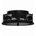 thumbnail image 2 of Meyda Tiffany 144468 Buffalo 2 Light 16" Wide Semi-Flush Drum Ceiling Fixture - Black, 2 of 7