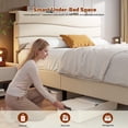 thumbnail image 5 of EnHomee Queen Bed Frame with Adjustable Headboard Upholstered Queen Size Bed Frame with Charge Station & Storage, Beige, No Box Spring Needed, Noise Free, 5 of 13