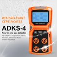 thumbnail image 2 of Detector de gases múltiples Medidor de gas O2 H2S CO 4 en 1 Oxígeno Sulfuro de hidrógeno Monóxido de carbono Combustible G Naranja, Naranja, 2 of 5