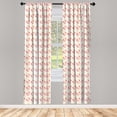 thumbnail image 4 of Ambesonne Geometric Window Curtains, Bounded Stripes Circles, Each 28" W x 63" L, Sand Brown and Dark Coral, 4 of 4