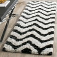 thumbnail image 6 of SAFAVIEH Barcelona Carmella Chevron Stripes Shag Runner Rug, Graphite/Ivory, 2'3" x 7', 6 of 6