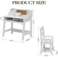 thumbnail image 2 of Twister.CK Kids Study Desk with Adjustable Chair, Study Table Chair Set with Buttetin Board, Pen Holders, Student Art Table for Boys Girls, White, 2 of 8
