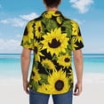 thumbnail image 4 of Honeii Sunflowers In Vintage Print Men’s Hawaiian Shirt,Classic Button-Down Short Sleeve Shirt, for Beach, Vacation, and Outdoor Activities,Small, 4 of 7