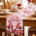 thumbnail image 5 of Valentine's Day Table Runner - 90 Inch Long Loves Gnomes Roses Romantic Pink Plaid Cotton and Linen Blended Dress Scarves Farmhouse Table Runner for Kitchen Dining, Coffee Table, 13" x 90", 5 of 8