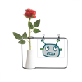 thumbnail image 1 of Universo y Alien Gray robot Botella de decoración de jarrones colgantes de flores rosas artificiales, 1 of 3
