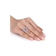 thumbnail image 4 of 1.10Carat (Ctw) Pink and White Topaz Flower Ring in Sterling Silver, 4 of 5