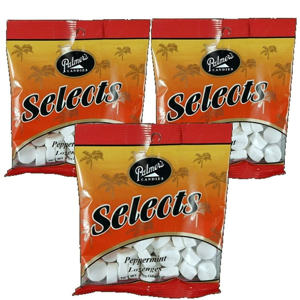 Palmers Candy Peppermint Lozenges White (3Pack) Soft Oval Canada