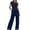 Navy 1, variant on Lounge 2 Piece Sets Summer Short Sleeve Ruched Tops Wide Leg Pants Tracksuit Matching Outfits