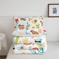 thumbnail image 5 of Erosebridal Cartoon Capybara Comforter Set Brown Capybara Twin Bedding Set Cute Leaves Floral Animal Quilt Comforter Woodland Botanical Butterfly Bird Bed Duvet Set Room Decor, 5 of 7