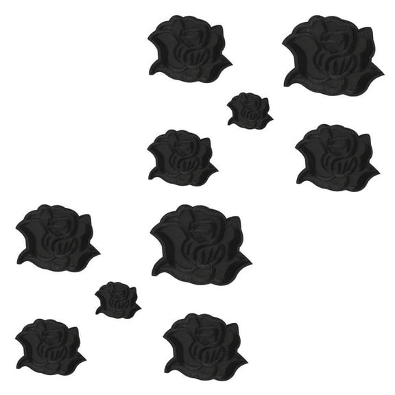 BESTYASH Black Flower Embroidery Patches for Repair, Applique Material for Artists
