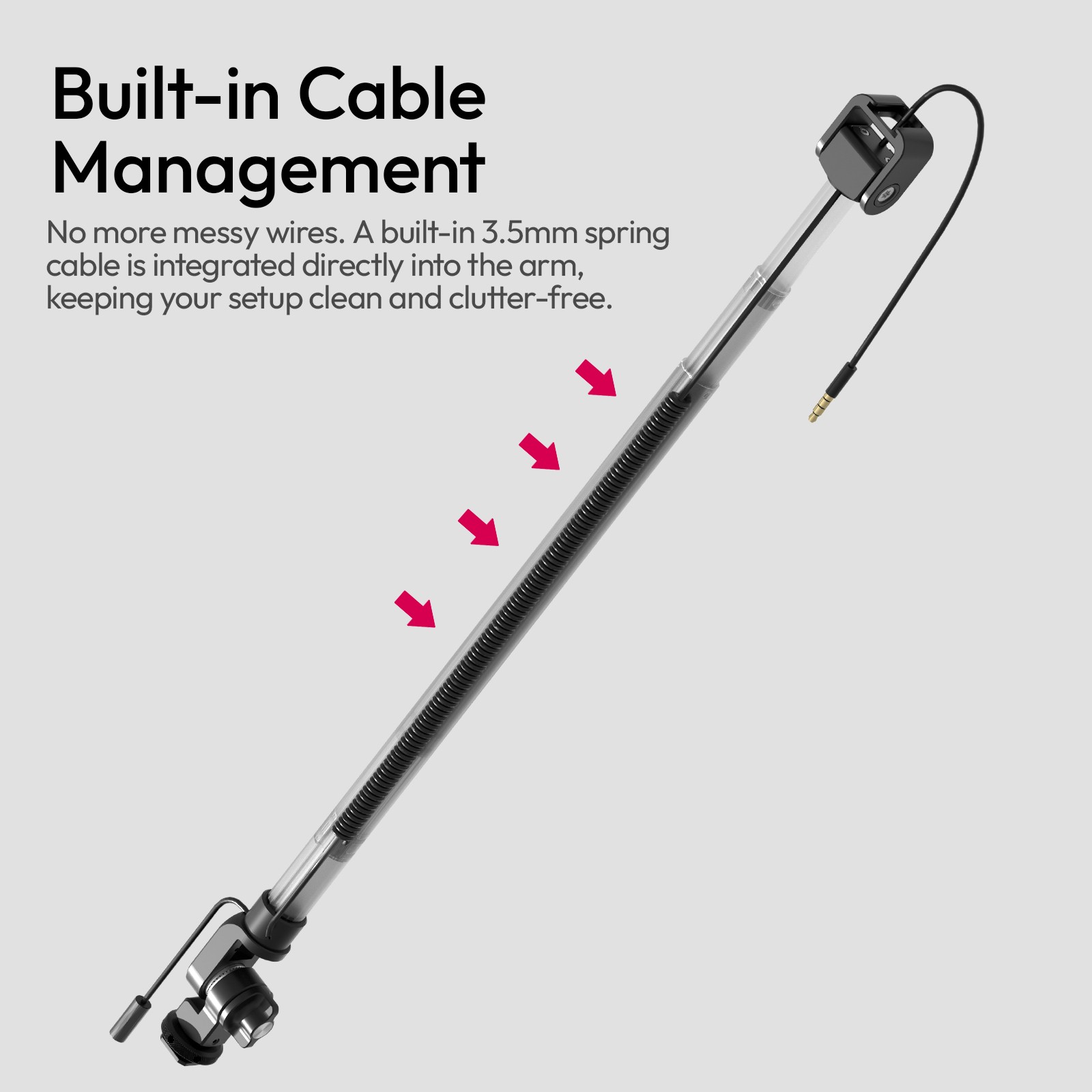Ulanzi ZJ08 Mic Boom Pole Arm – 1m Aluminum Alloy Extendable Microphone Extension Rod with Dual Cold Shoe Mounts for DSLR, Vlogging & Filmmaking