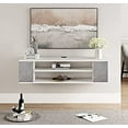 thumbnail image 2 of YANGLI 39-Inch White Floating TV Stand with Storage, Grey White, 2 of 6