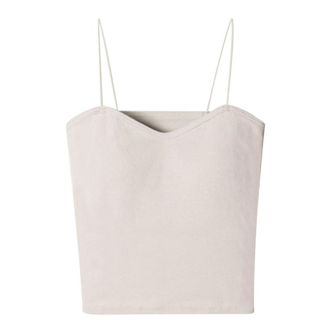 AherBiu Tank Tops with Built in Bras Padded Workout Camisoles Spaghetti Strap Basic Comfy Solid Color Tops