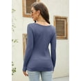 thumbnail image 5 of Sherrylily Women Waffle Knit Henley Tops Casual Long Sleeve V Neck Pullover XS-XL, 5 of 7